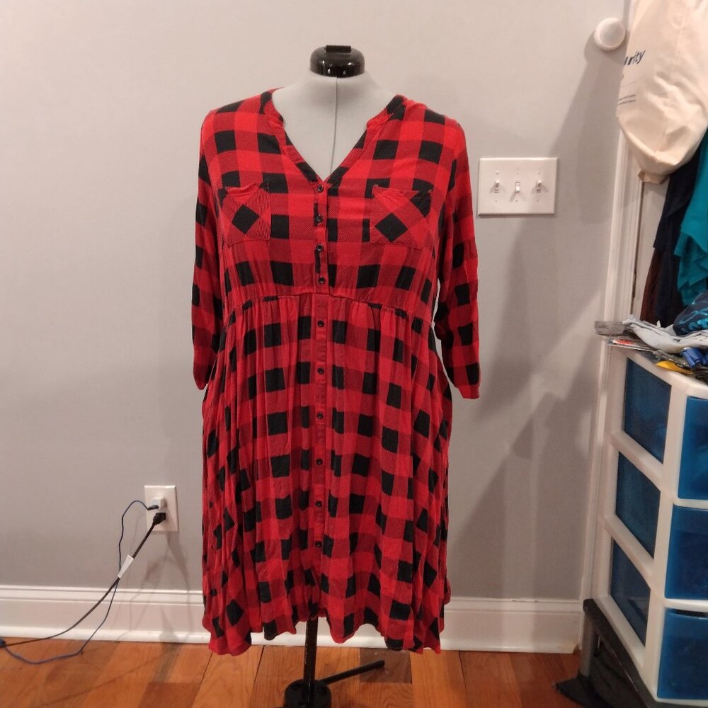 Red and Black Buffalo Plaid Dress